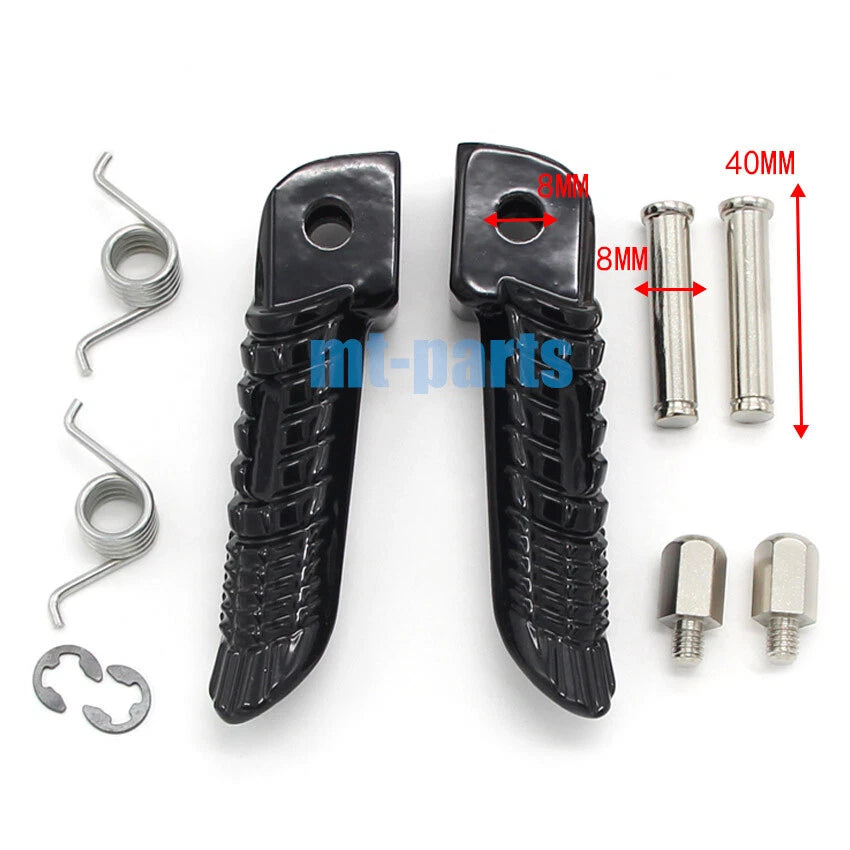 Black Front Footrest Pegs for Suzuki GSX-R1000 (2005–2018)