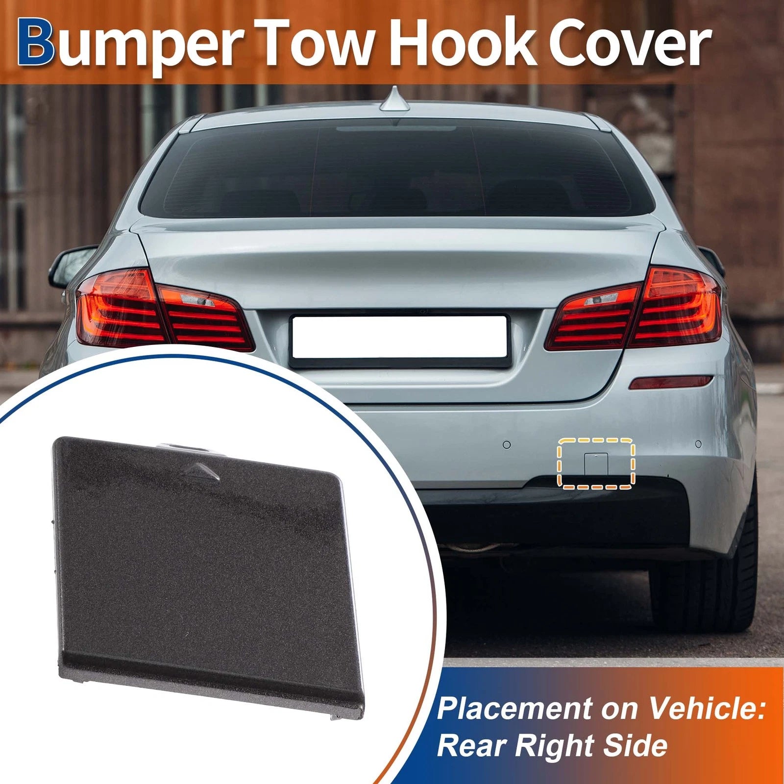 Rear Tow Hook Cover Replacement for BMW 5 Series F10 (2010–2017)