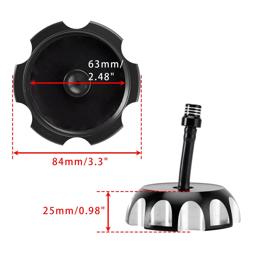 Aluminum Fuel Tank Cap w/Vent for Yamaha TTR250 YZ125 YZ250 WR250 WR400 WR426 (1999–2006)