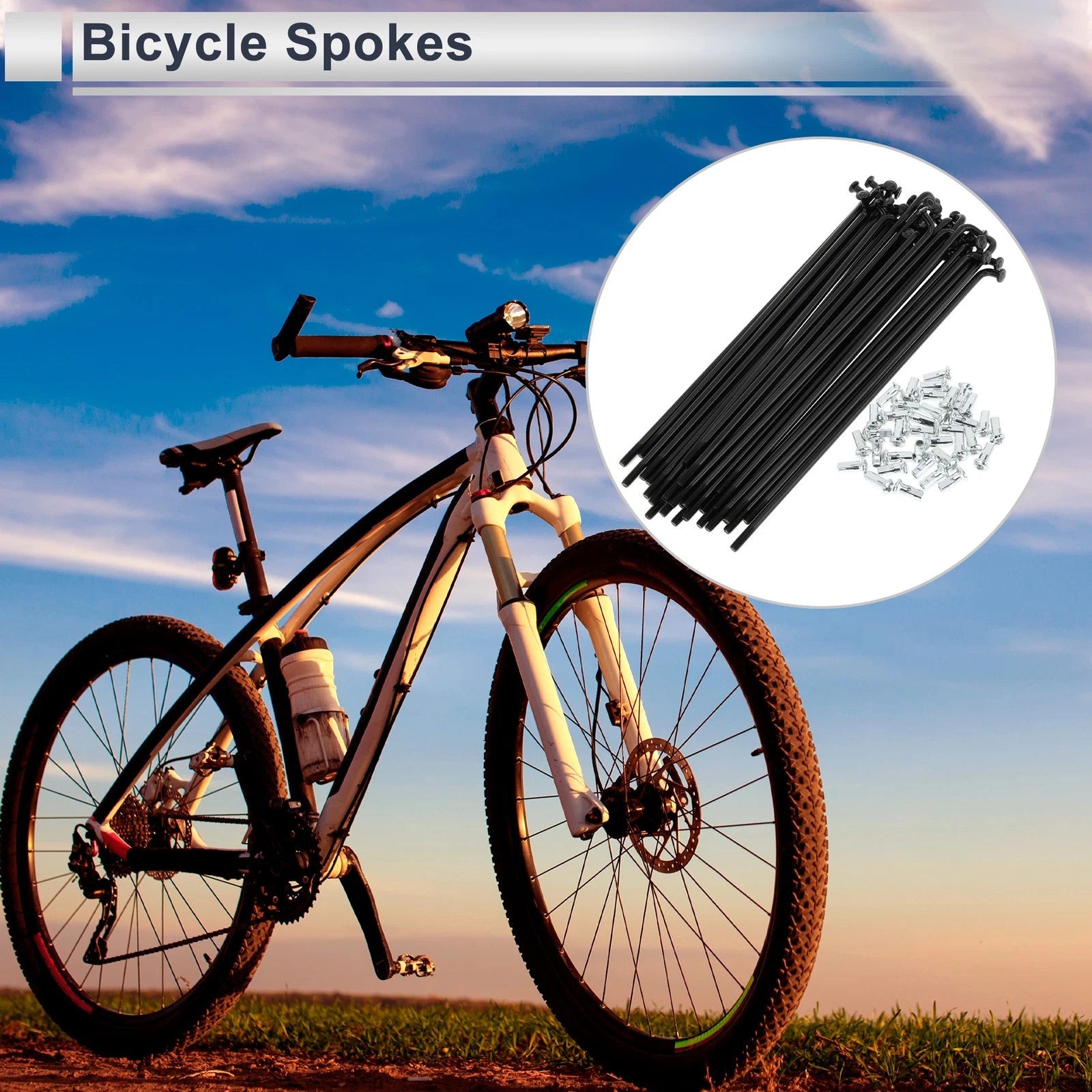 Bicycle Spokes Nipple Set 131mm for Universal Carbon Steel (2005–2015)