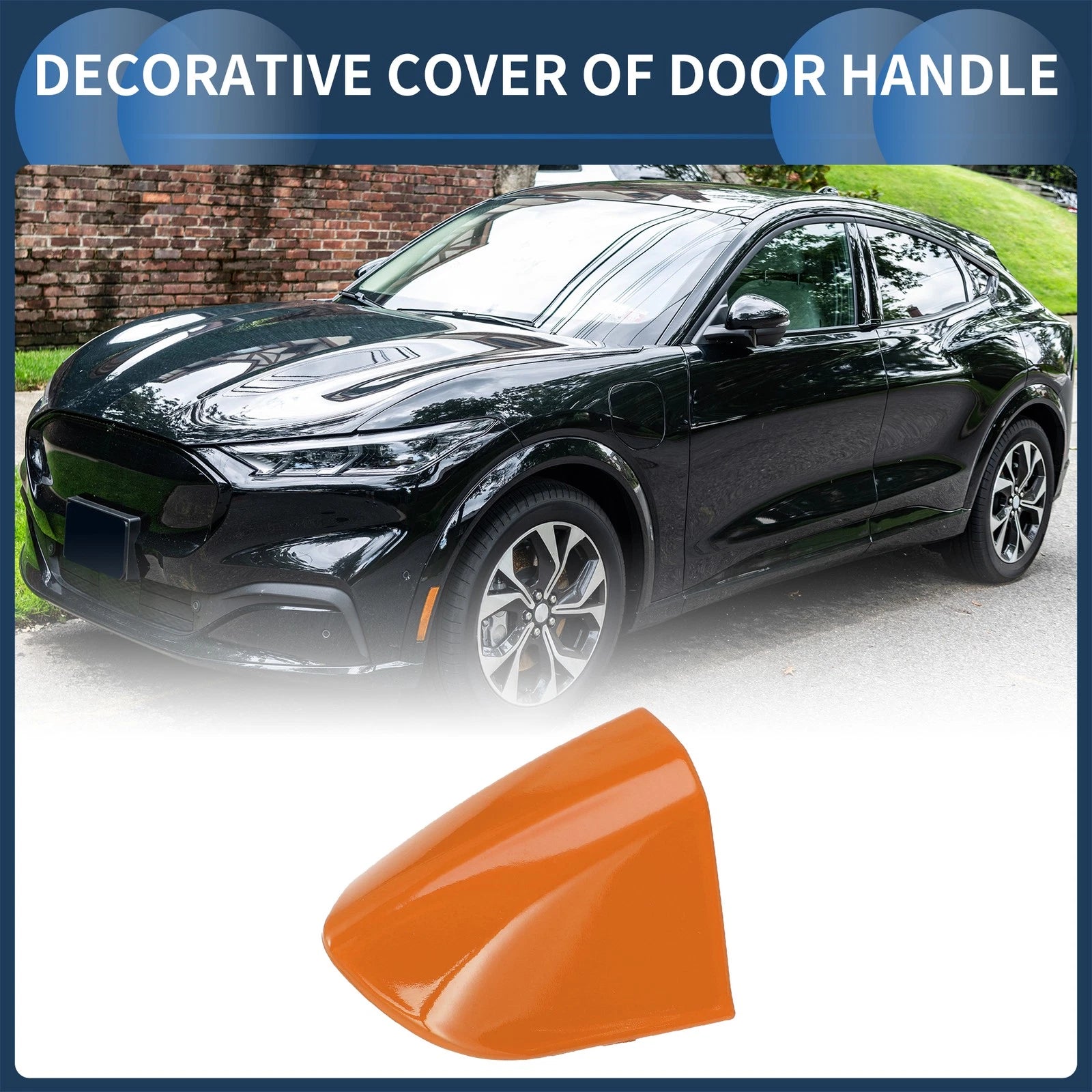 Door Handle Cover Front Left for Ford Mustang (2015–2020) ABS Orange