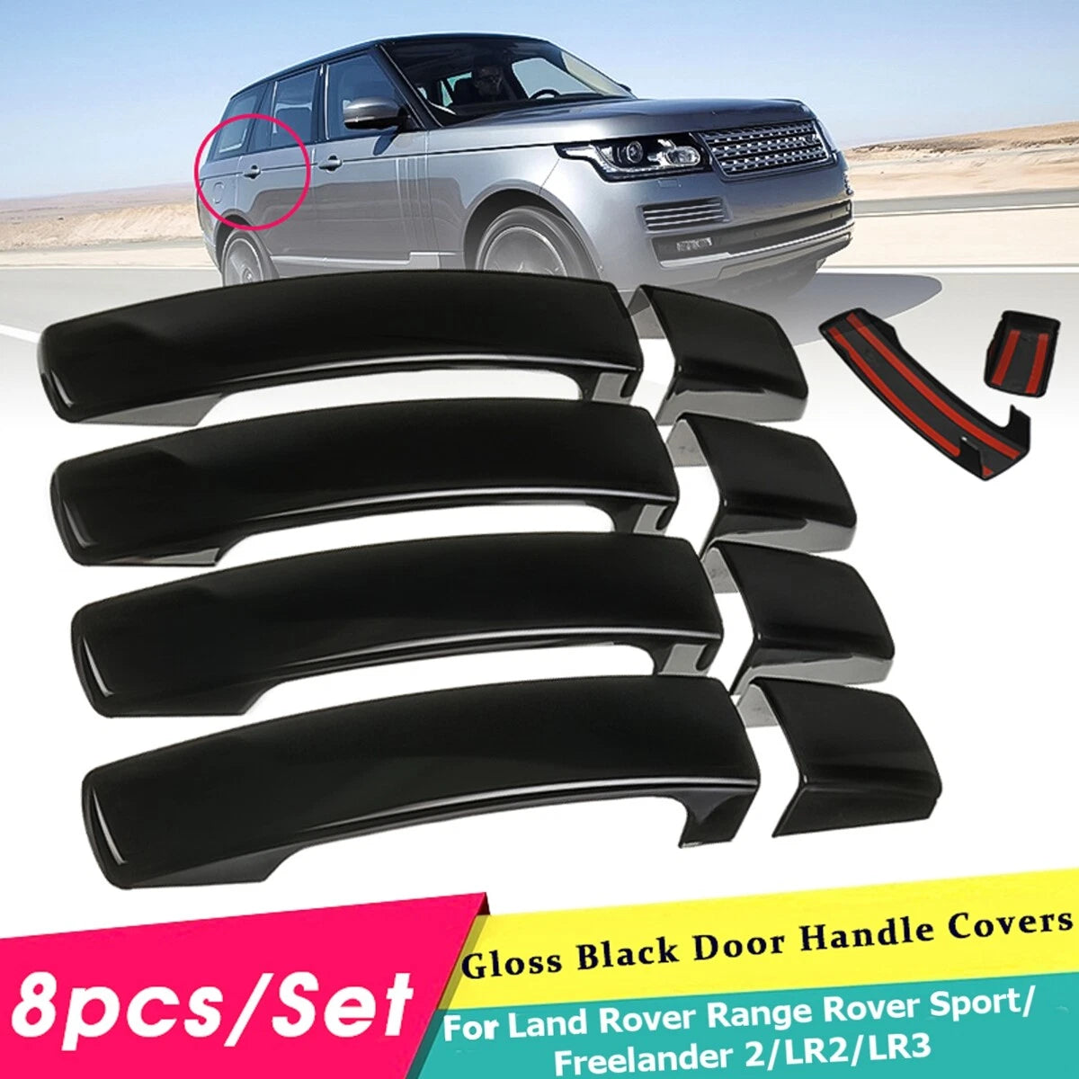 4 Door Handle Cover Kit for Land Rover LR2 LR3 Freelander 2 (2007–2015)