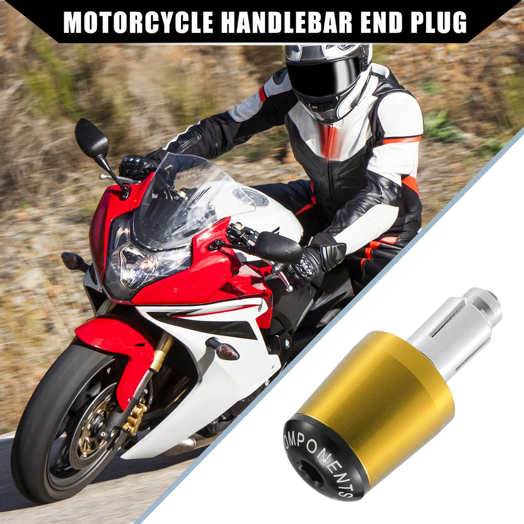 2X Handlebar End Plugs 7/8" for Honda Gold Tone