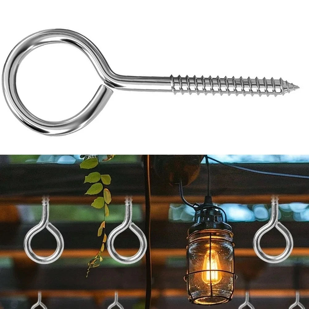 10pcs Stainless Steel Eye Bolts for Rope Cable Attachment