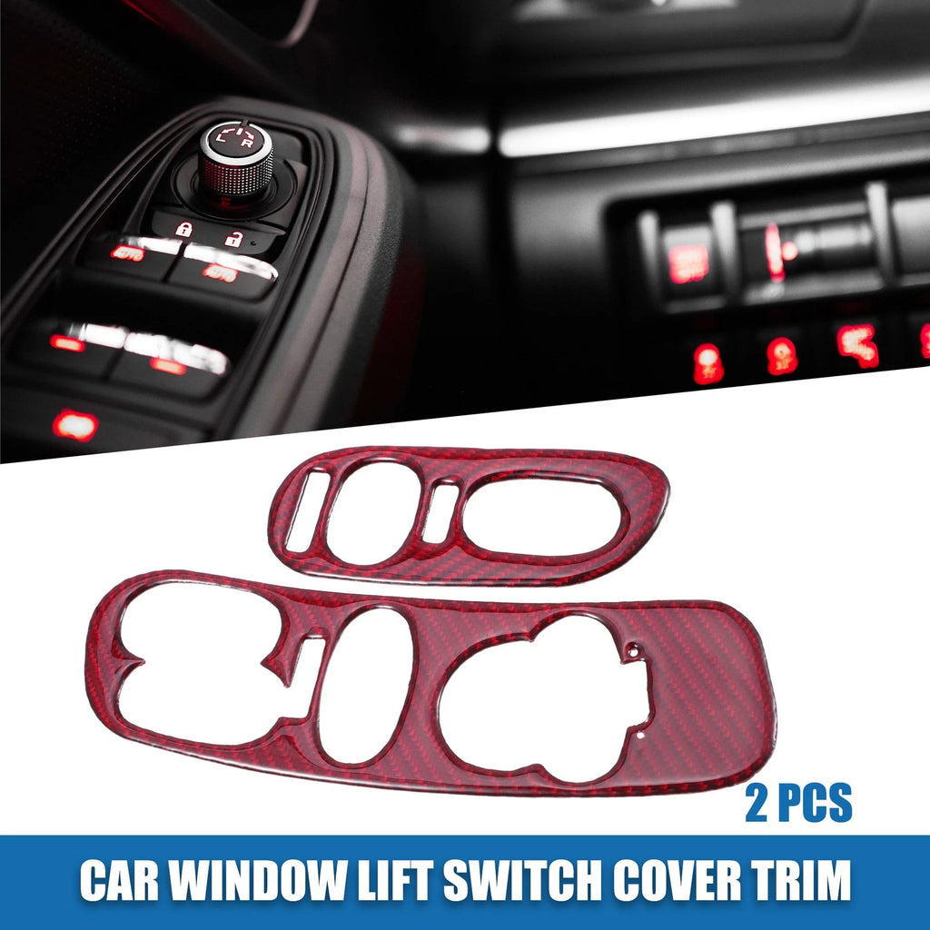 Window Lift Switch Covers Trim Set for Chevy Corvette C5 (1998–2004) Red