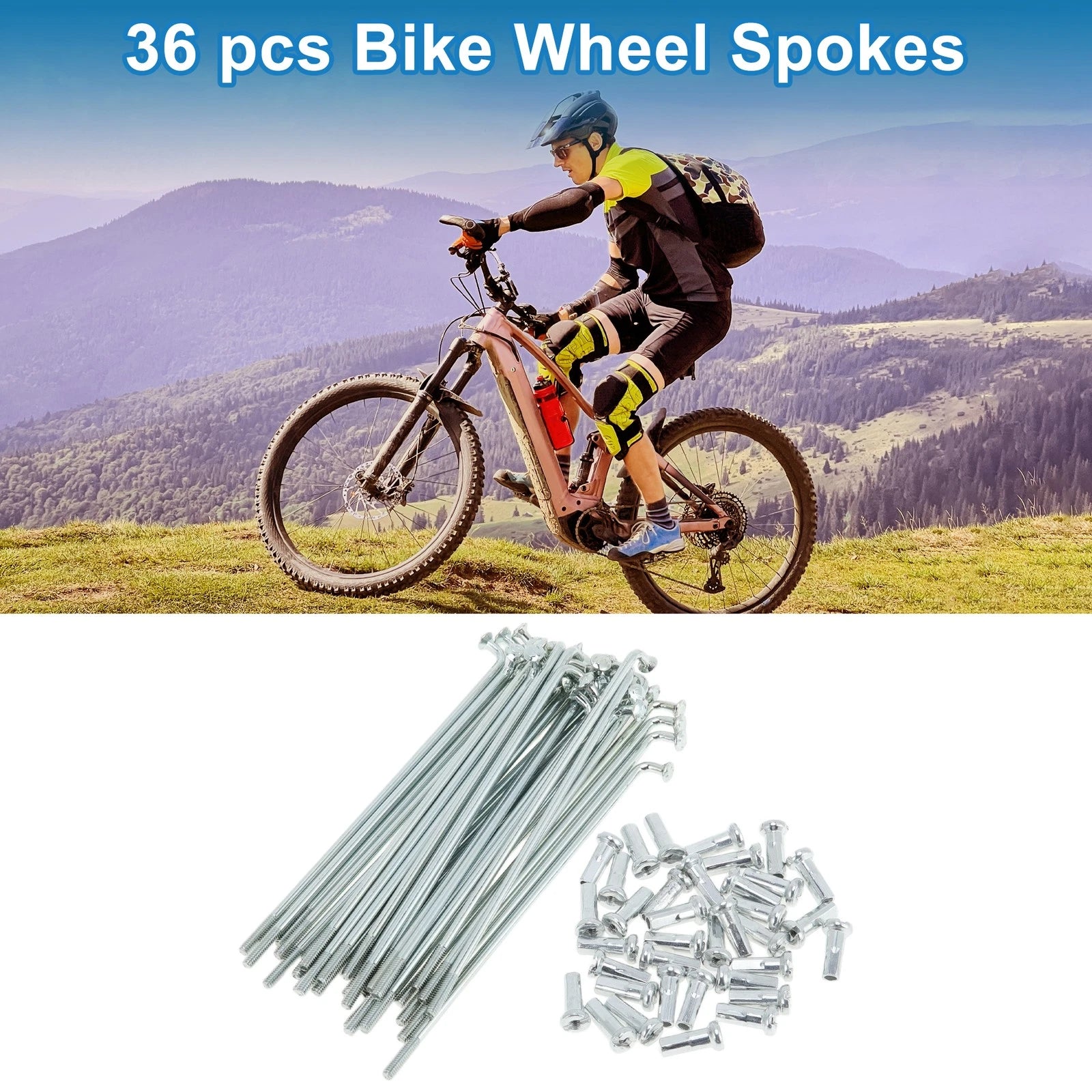 Bicycle Spokes Set 83mm Galvanized Steel for 14G Wheels (All Makes)