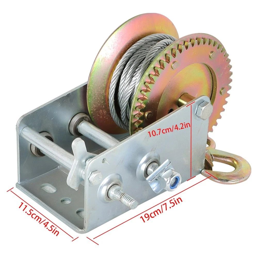 3500 lbs Hand Winch with Cable for Trailer Winch (Durable Hand Crank)