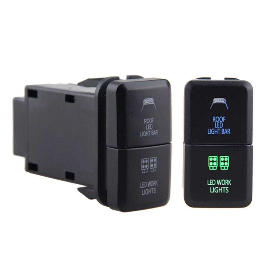 12V LED Light Bar Push Switch Button for Toyota Prado Hilux Landcruiser (2000–2023)