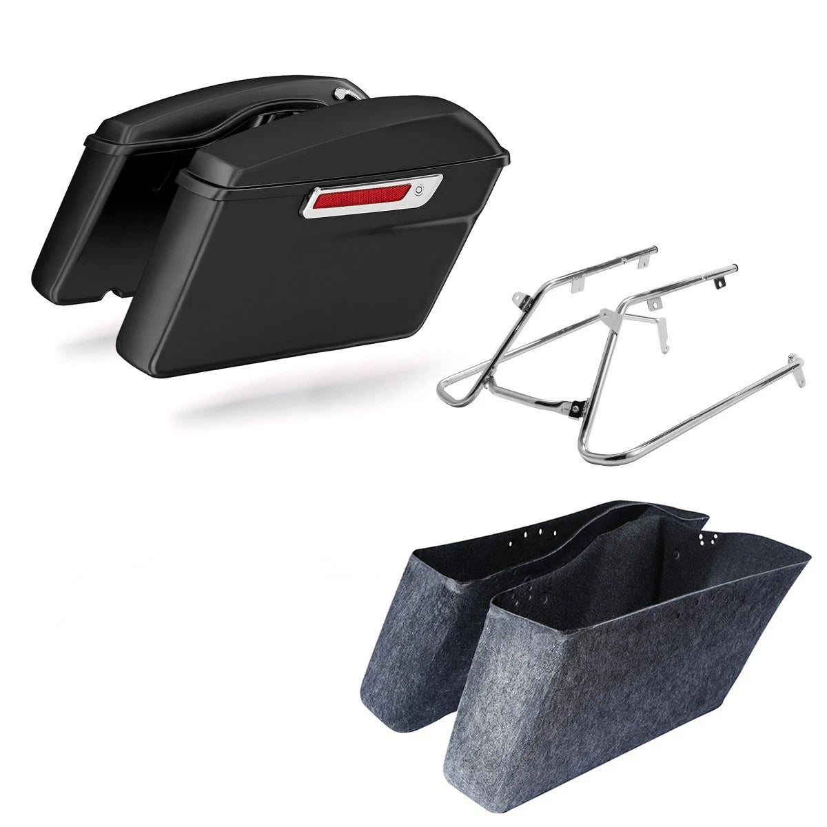 Saddlebag Conversion Brackets for Harley Fat Boy (2018–2025) Matte Black
