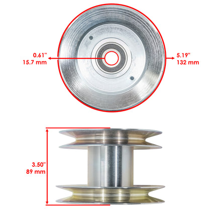 Deck Drive Pulleys Replacement Kit for John Deere X570 X580 X584 (2004–2018)