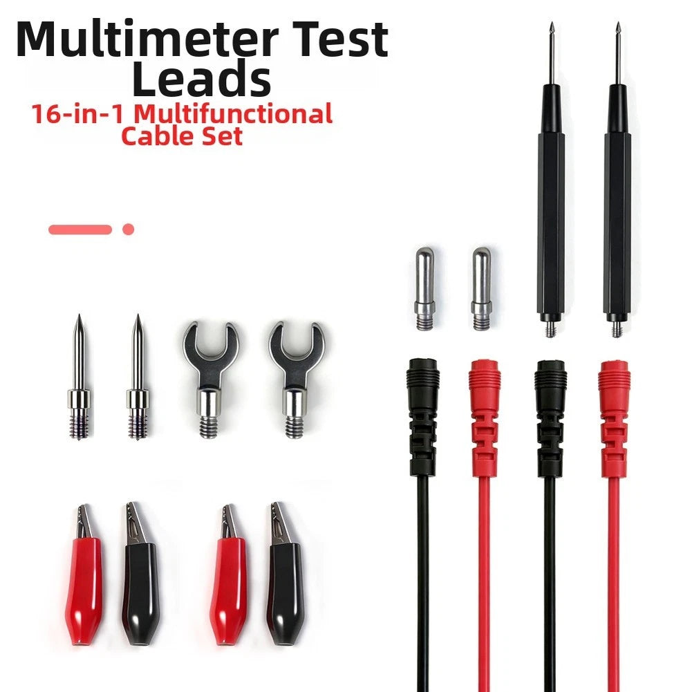16-in-1 Banana Test Leads for Multimeter Crocodile Clips U Shape Probes