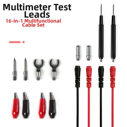 16-in-1 Banana Test Leads for Multimeter Crocodile Clips U Shape Probes