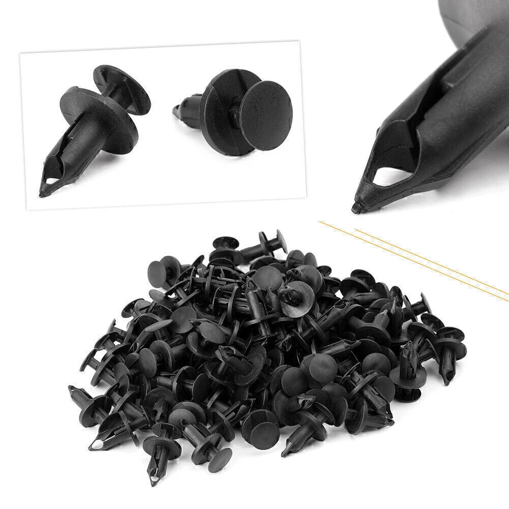 100Pcs 8mm Hole Plastic Rivets Fastener Push Clips Clip for Car Auto Fender