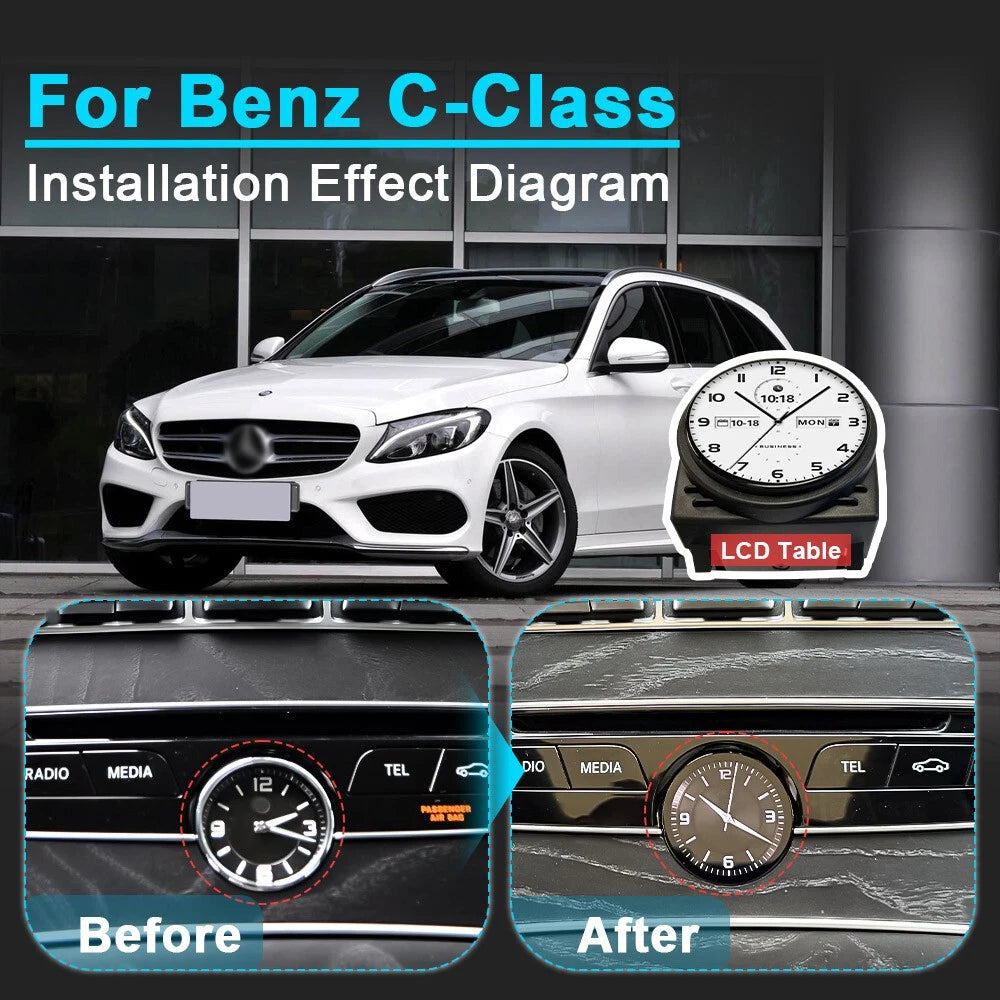 Touch Screen LCD Smart Clock for Benz C-Class W205 E-Class W213 W222