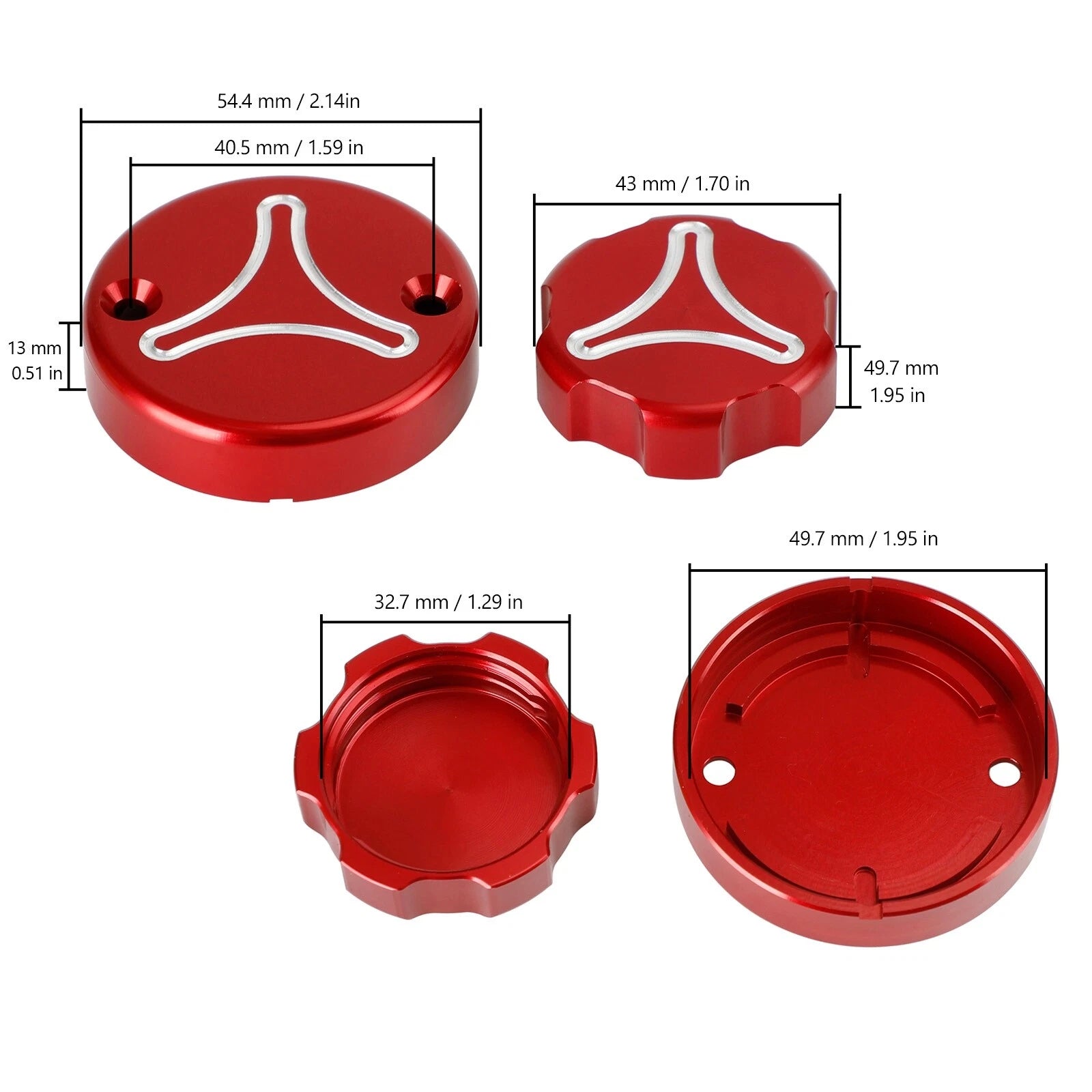 Brake Clutch Reservoir Cap Red for Ducati Monster 900 937 1000 1100 1200 (1993–2019)
