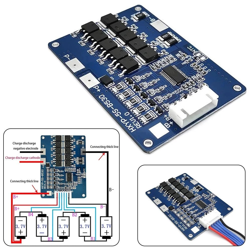 5S 18V 21V 30A Battery Charging Protection PCB for Lithium Power Tools