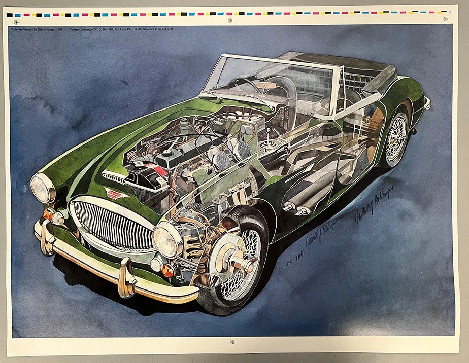 Interior Works Poster Art Print for Austin Healey 3000 MKIII (1963–1967)