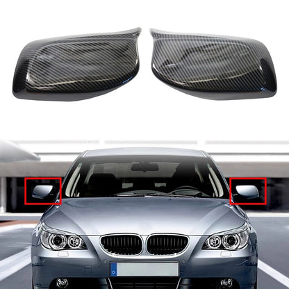 2X M Style Side Rearview Mirror Cover Caps for BMW 5 6 Series (2003–2010)