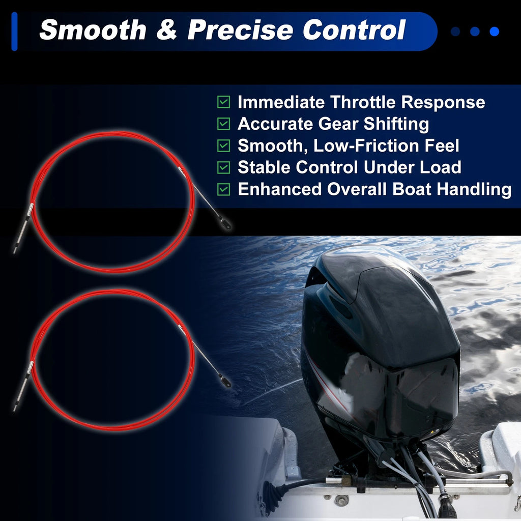 2 Pcs Throttle Shift Control Cable for Yamaha Boat (14 ft)