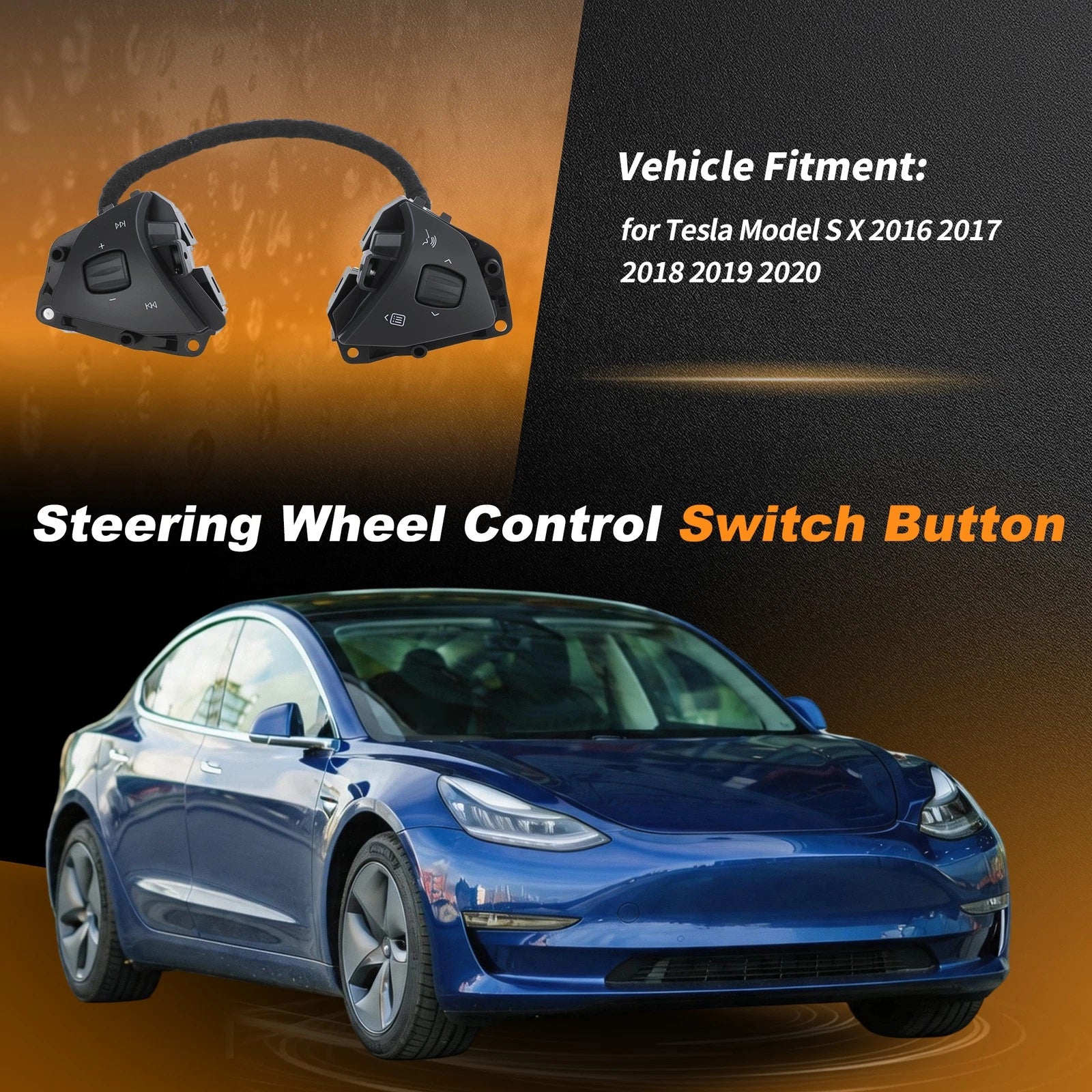 Pair Steering Wheel Switch for Tesla Model S X (2016–2020) 101324200F 101324200J