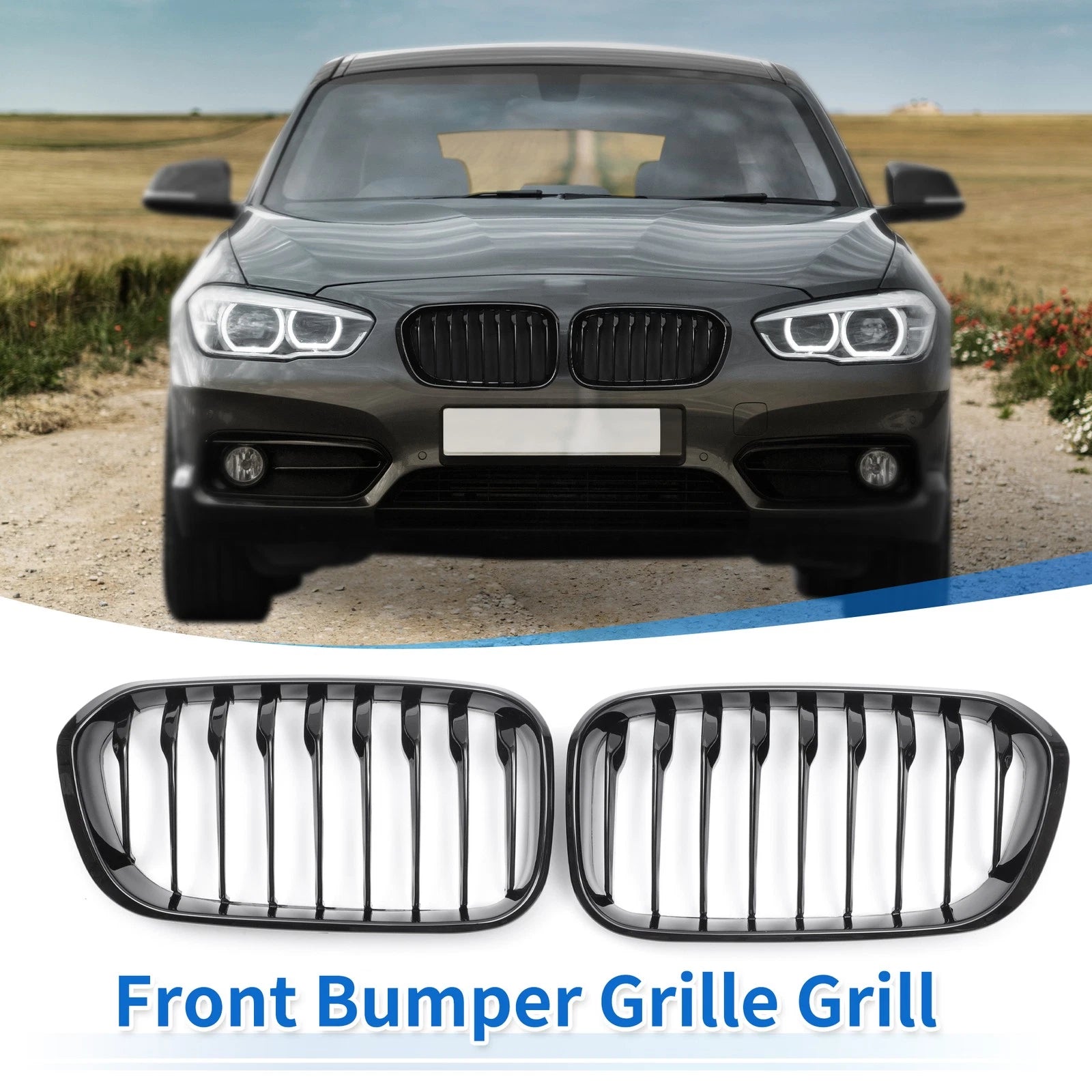 Front Upper Bumper Grille Grill Replacement for BMW 1 Series F20 (2015–2018)