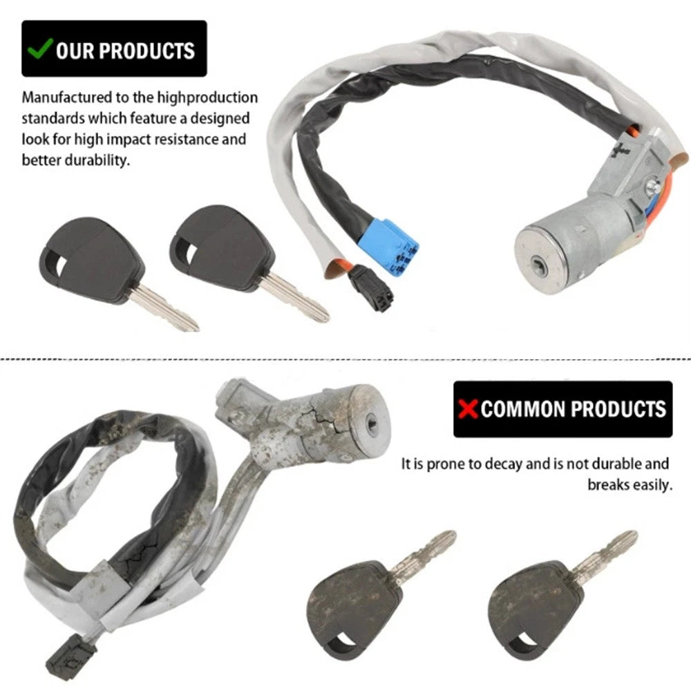 Ignition Switch Lock Cylinder Set 4162CF For Citroen Berlingo Peugeot Partner