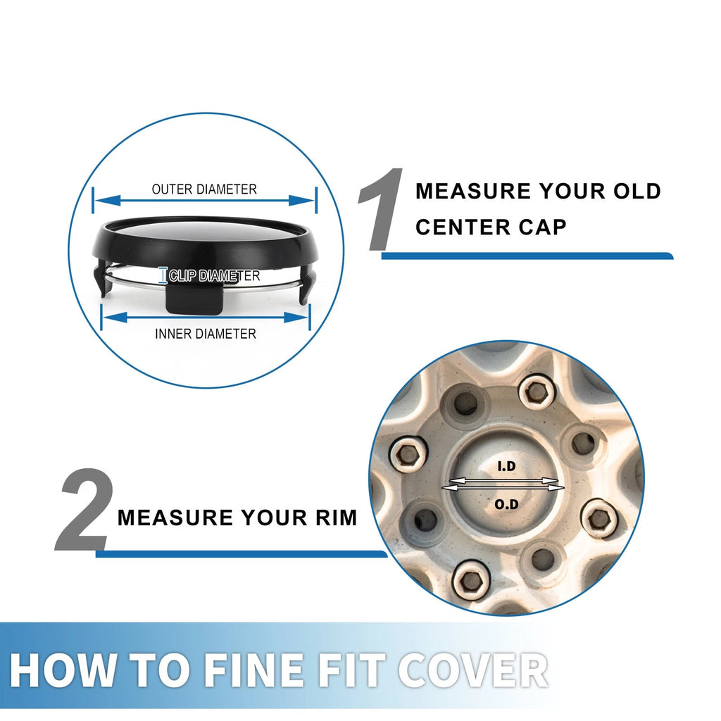 65mm Wheel Center Hub Cap for Universal Fit (Durable Plastic, Black)