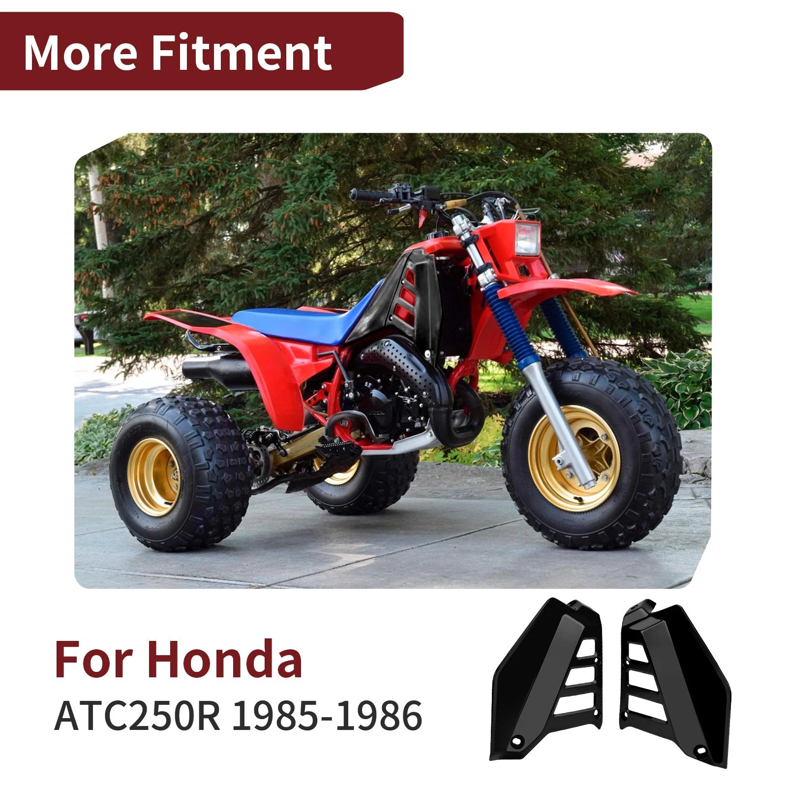 Radiator Shrouds for Honda ATC250R (1985–1986) Black Plastic Guards
