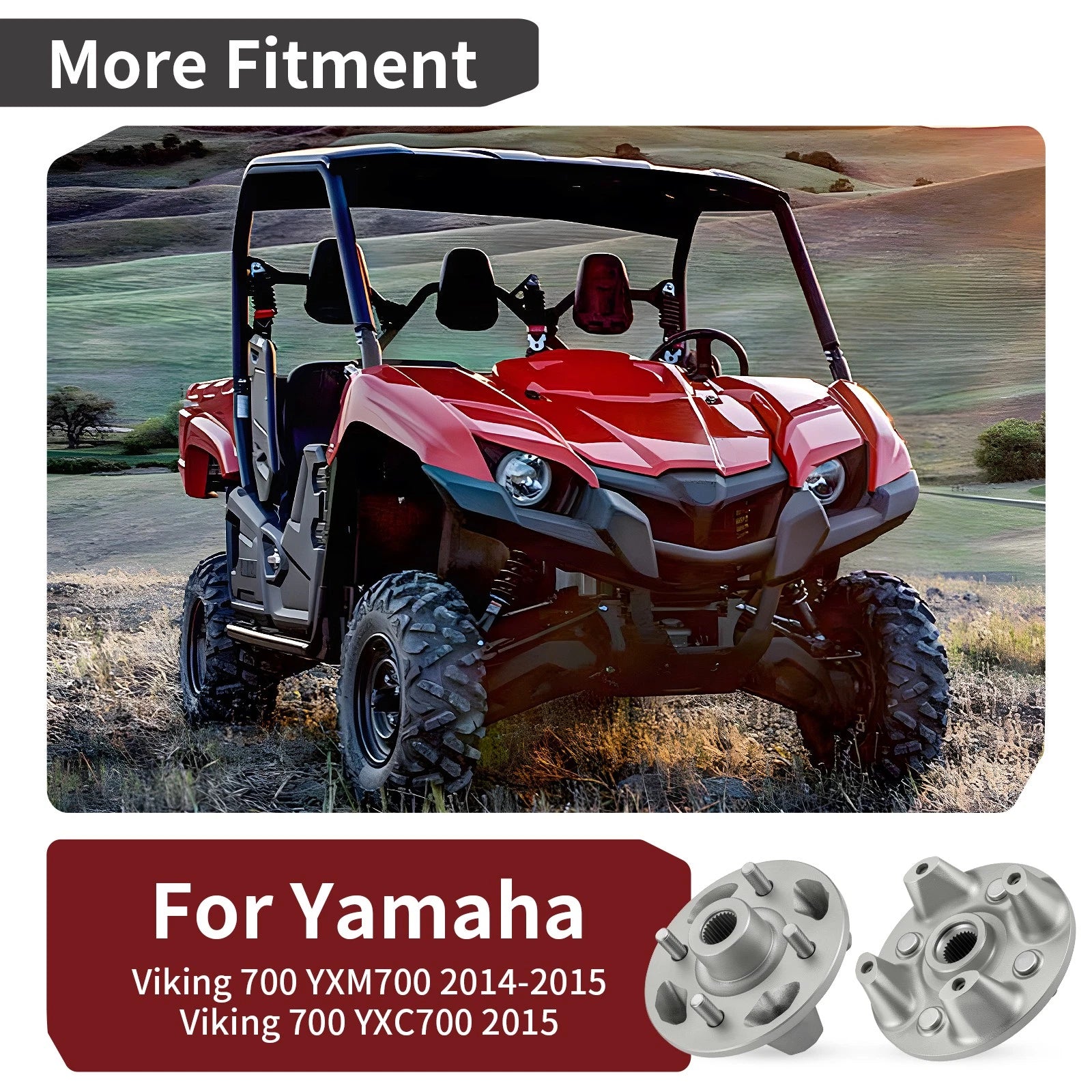 2X Wheel Hubs for Yamaha Viking 700 VI (2014–2015) 1XD-25111-00-00