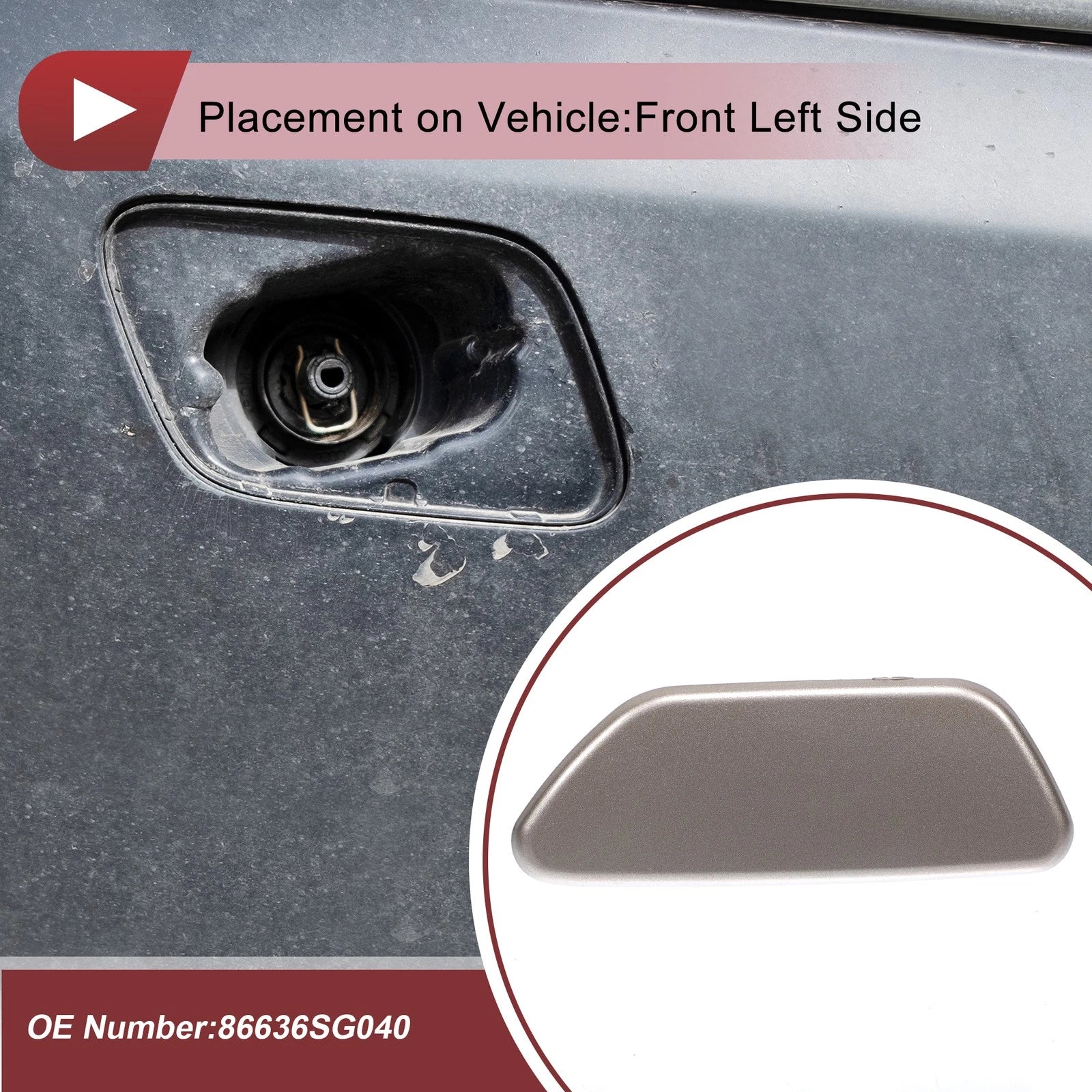 Front Left Washer Nozzle Cover Cap Replacement for Subaru Forester 2013-2015
