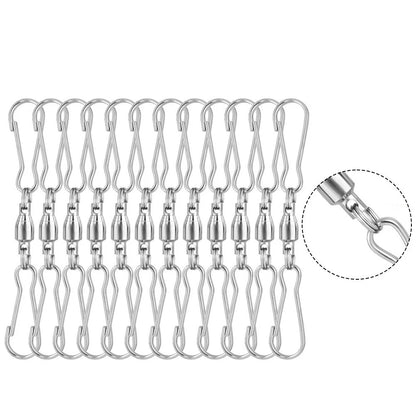 Set of 12 Rotating Double Hook Clips for Flower Pots and Kites