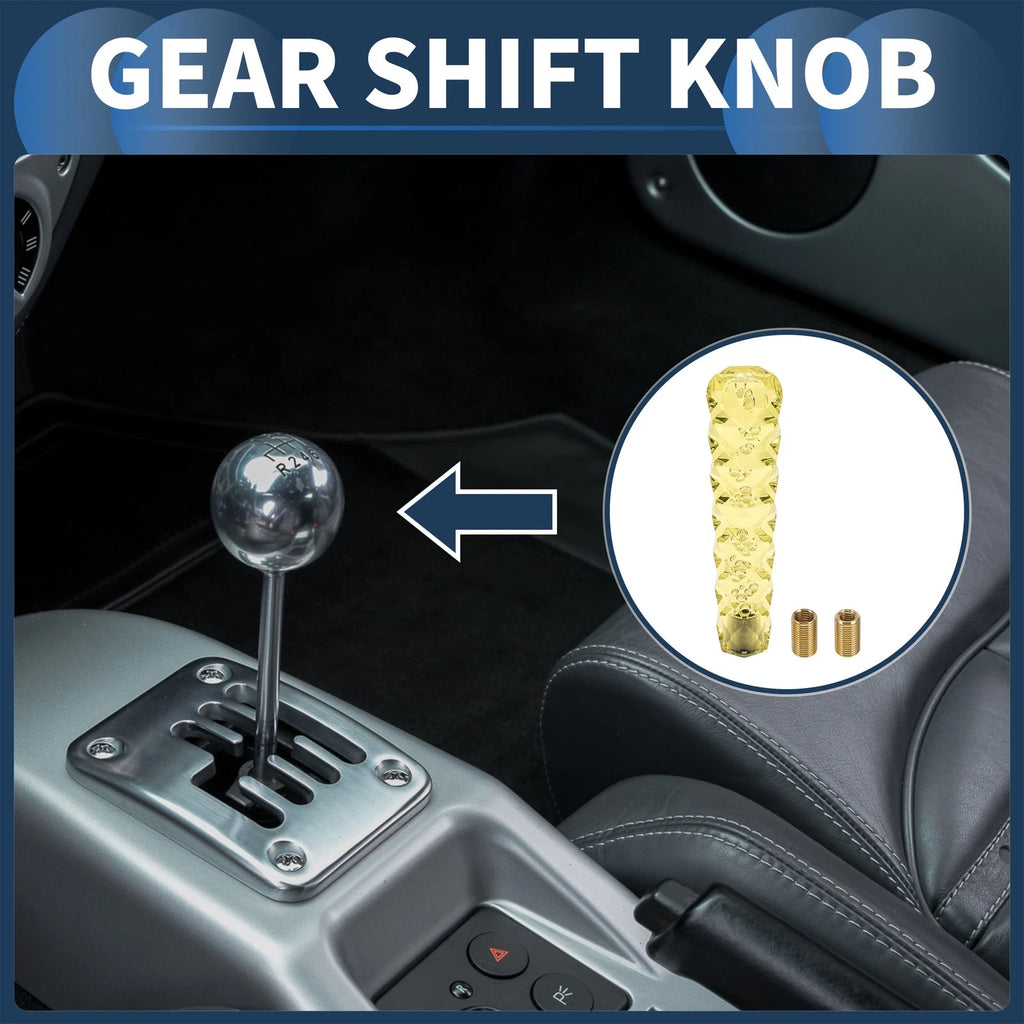 Set of 1 Diamond Pattern Crystal Shift Knob for Universal Vehicles (20cm)