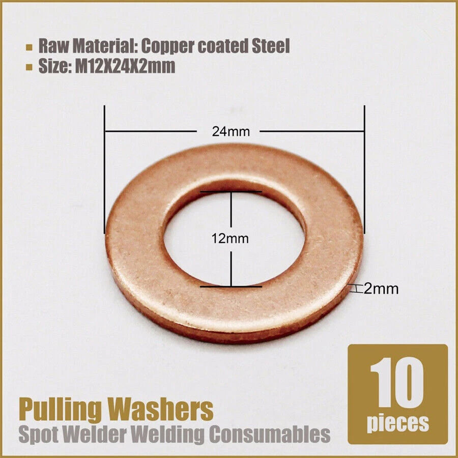50pcs Stud Welding Accessories Straight Twisted Dent Pulling Ring Round Star Pad