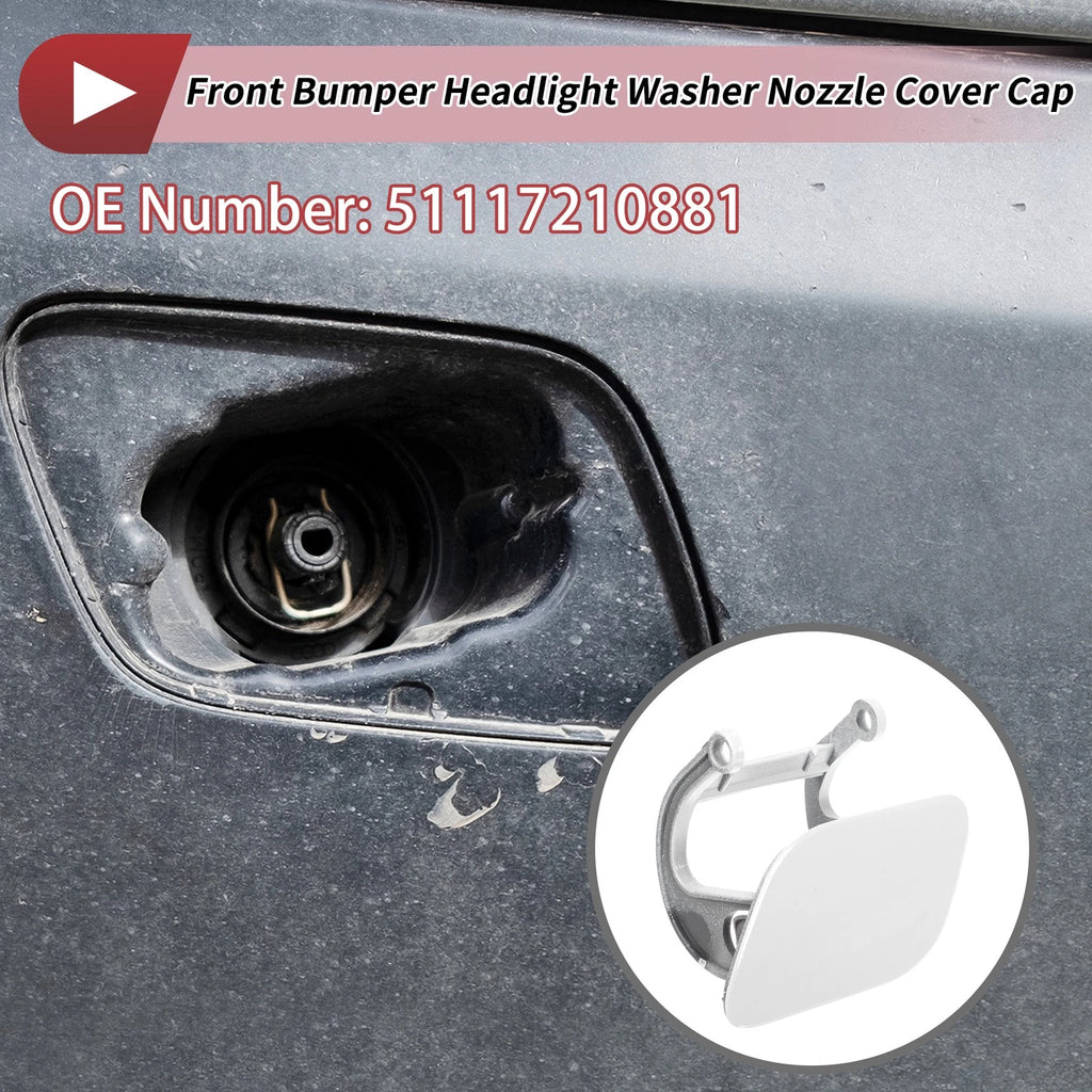 Washer Nozzle Cover Front Left for BMW 740i (2011–2015) White