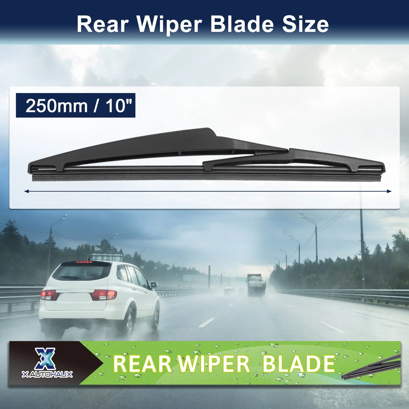 Rear Windshield Wiper Blade Replacement 250mm for Toyota RAV4 (2013–2025)