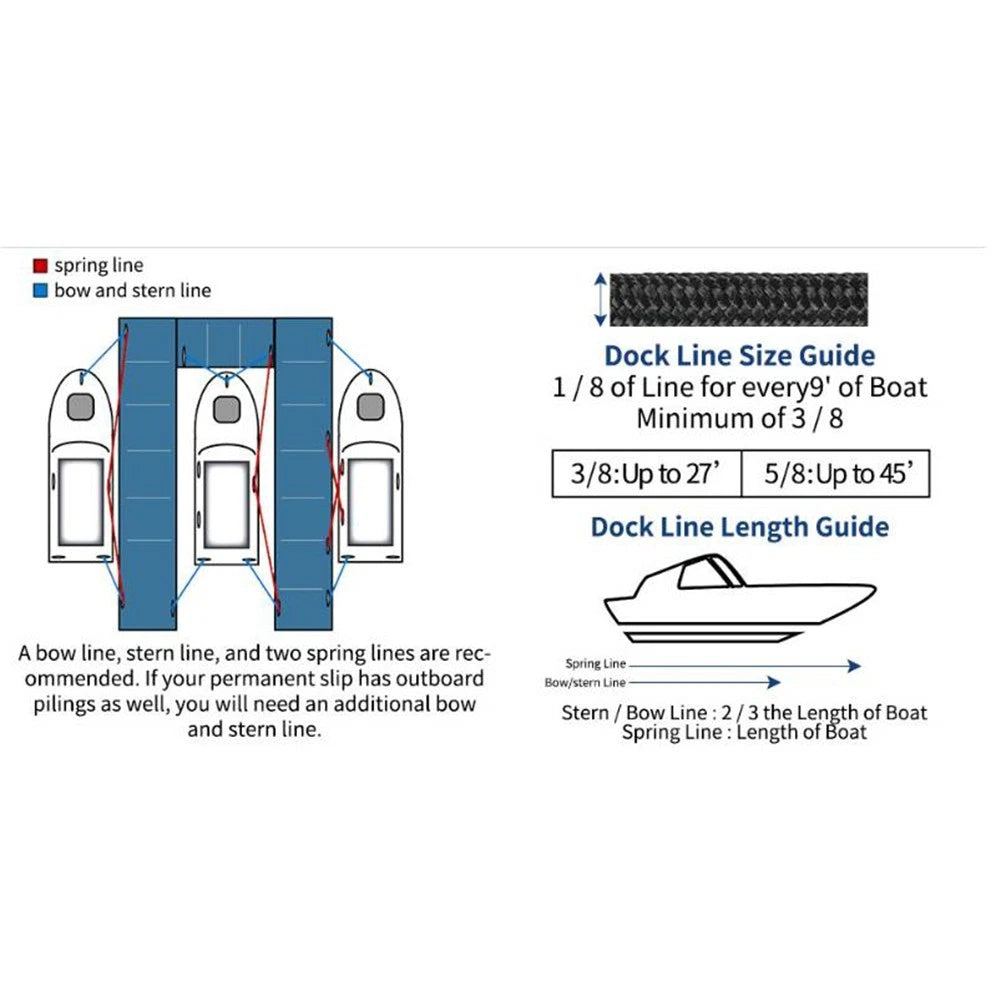 Dock Lines for Boat (Easy to Operate, High Strength Nylon)