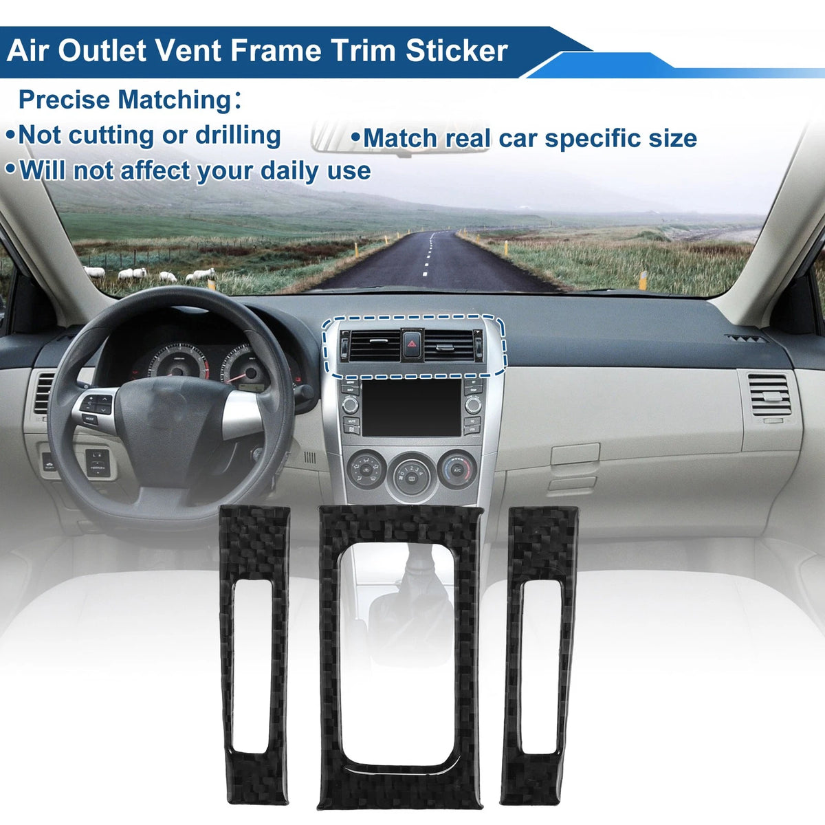 Air Conditioner Outlet Vent Trim Cover Frame for Toyota Corolla (2009–2013)