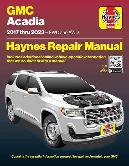 Haynes Repair Manual for GMC Acadia (2017–2023)
