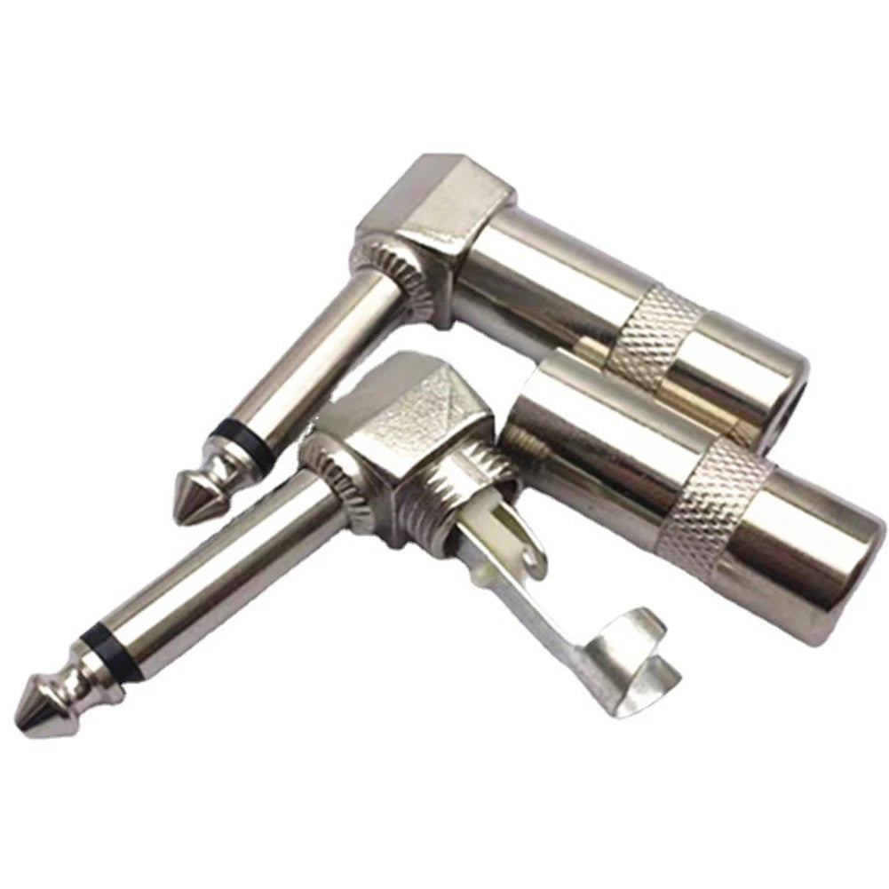 Pack of 4 Right Angle 35mm Audio Connectors for Guitar Cable
