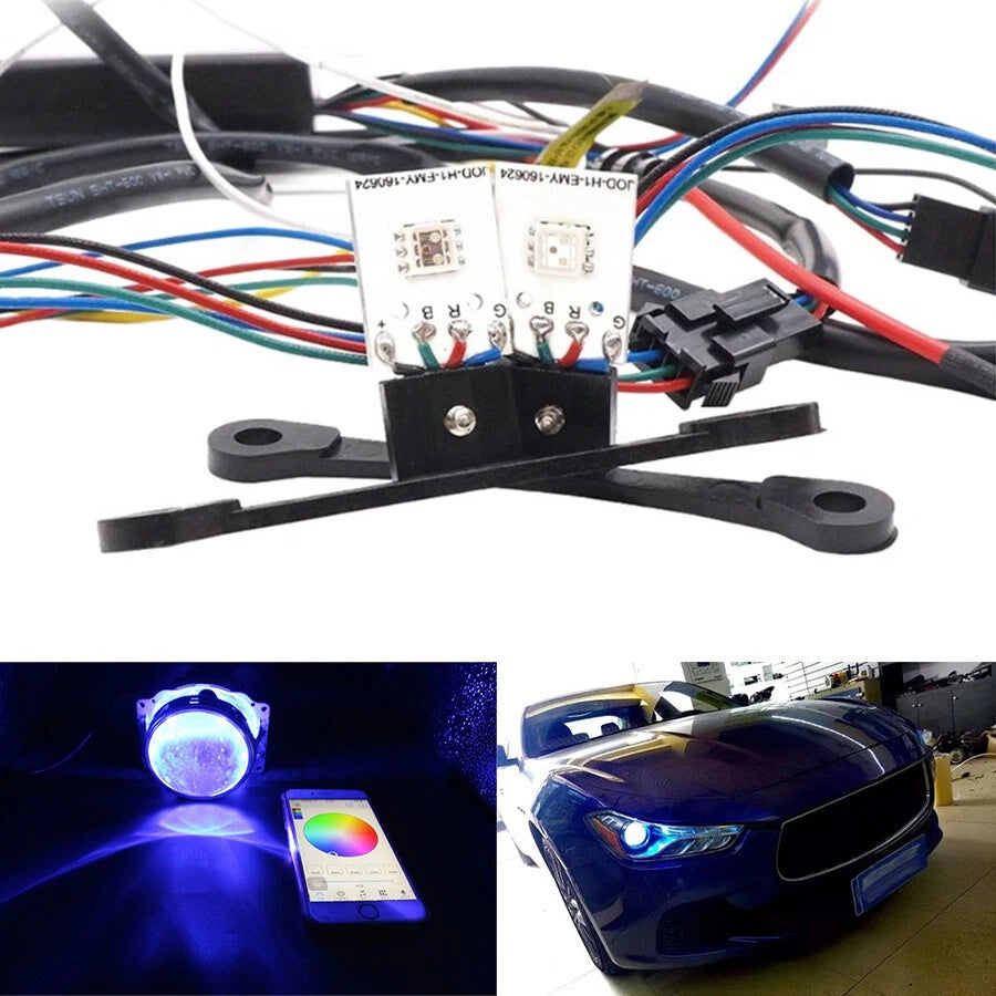 2X RGB Light Devil Demon Eyes Bulbs for Headlight Retrofit