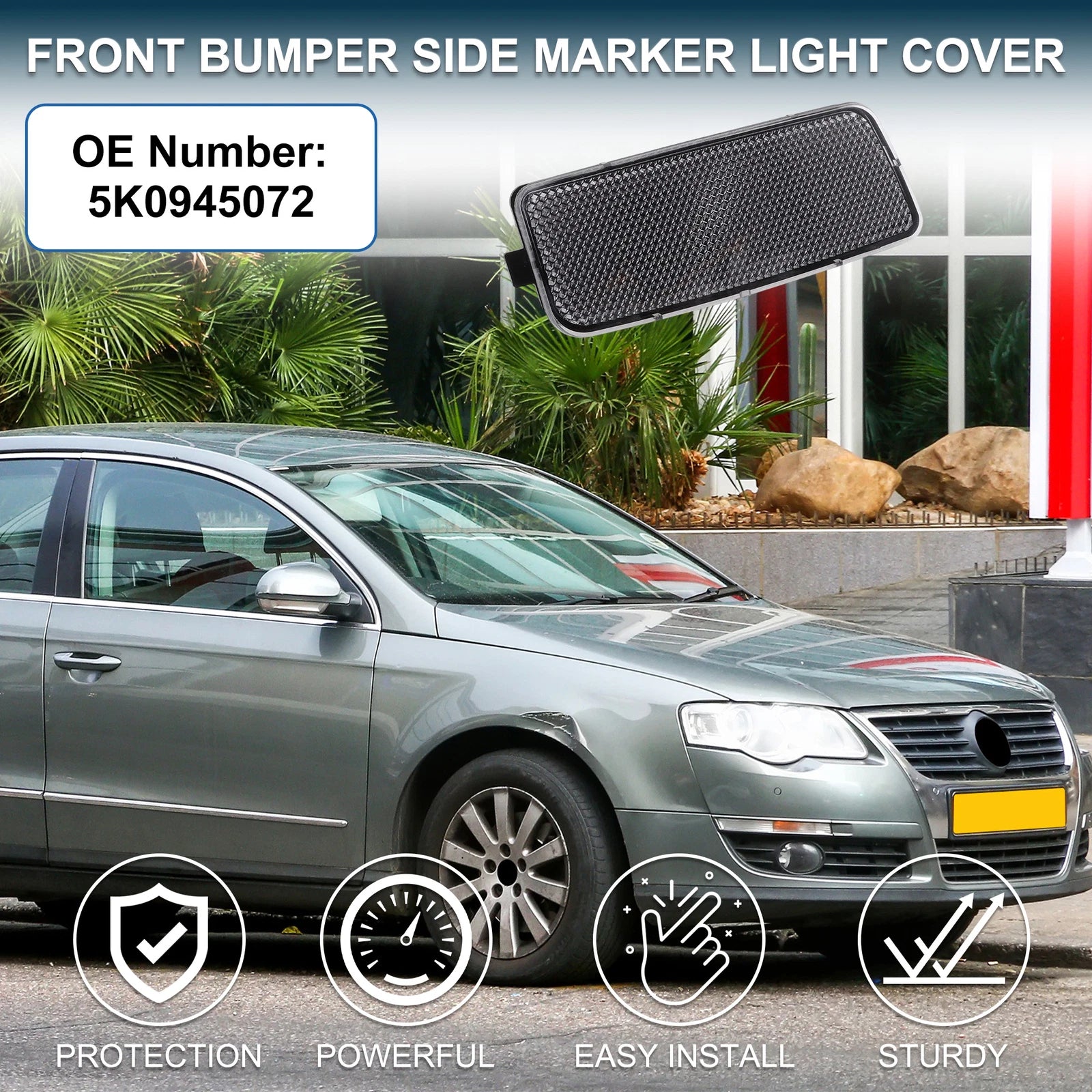 1 Pc Right Front Bumper Side Marker Light Cover for VW GTI MK6 (2010–2014)