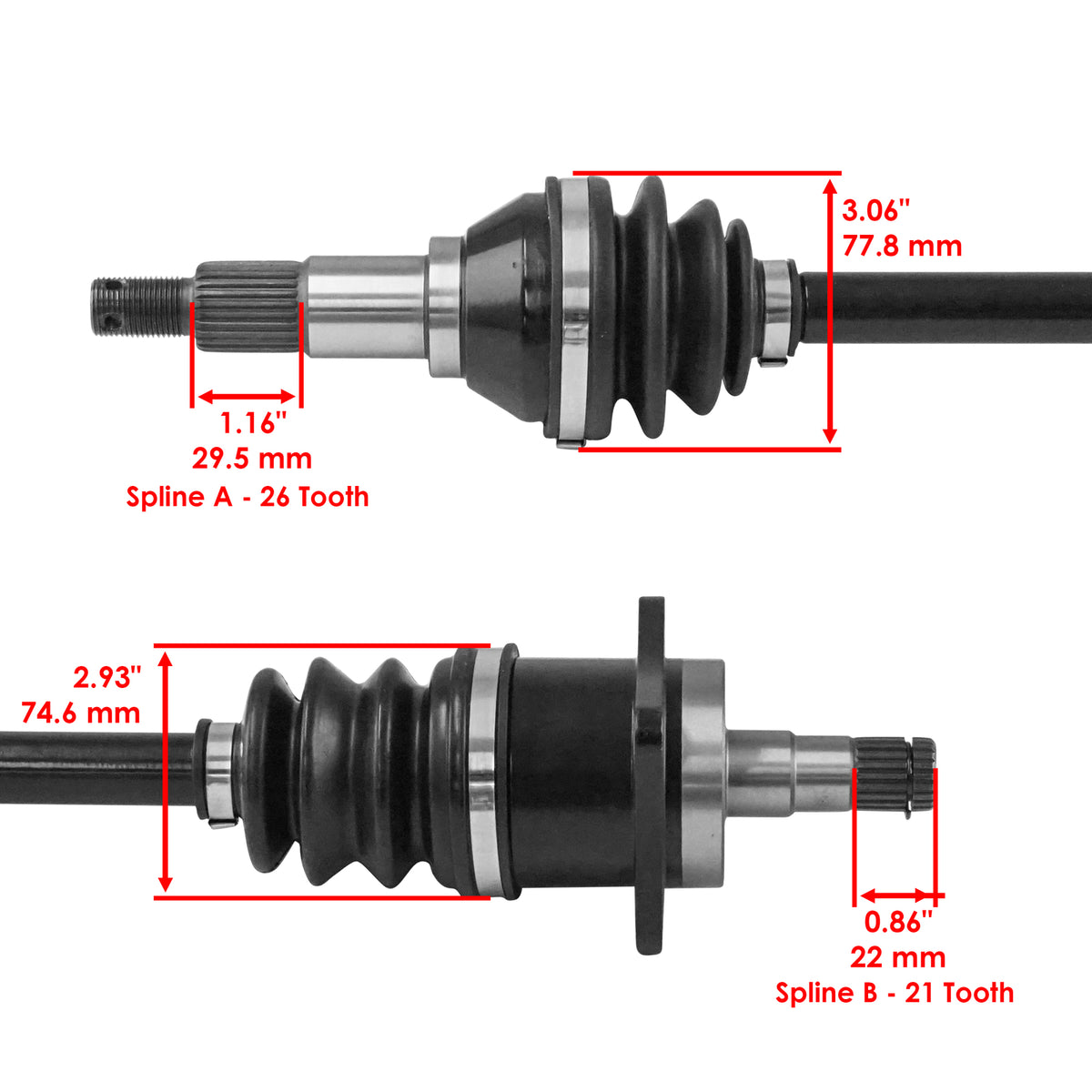Front Left Complete CV Joint Axle for Can-Am Outlander 400 4x4 HO (2007–2015)