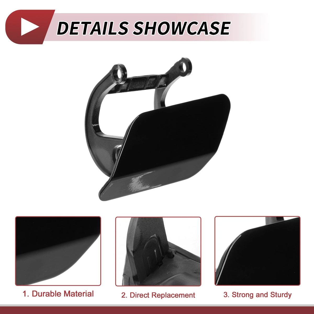 Front Left Washer Nozzle Cover Cap No. 51117335053 for BMW 740i (2013–2015) Black