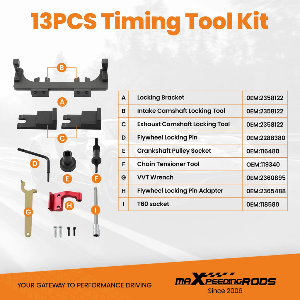 Camshaft Alignment Timing Tool Set for BMW MINI B38 A15/A12 B48 A20 (2014–2023)