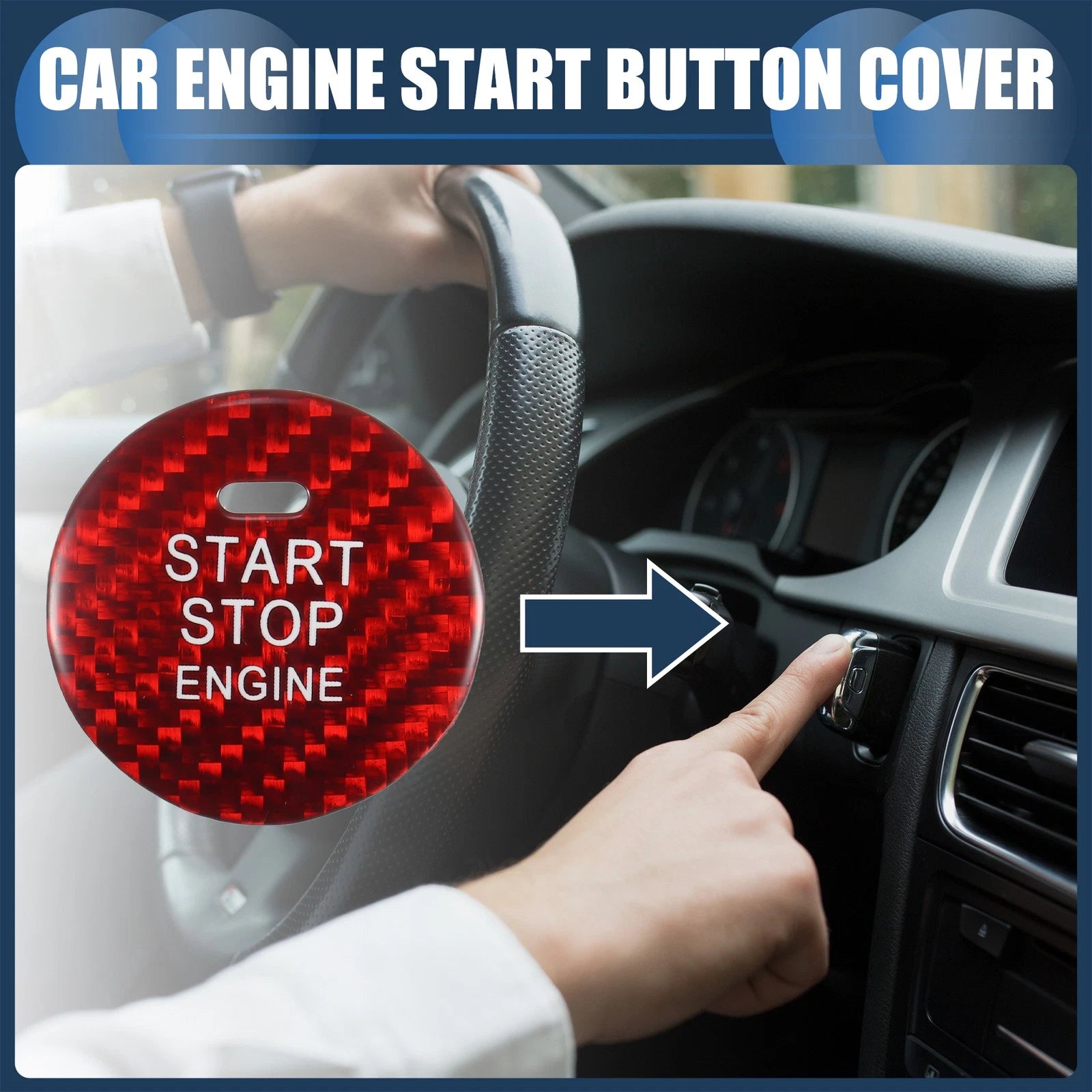 Engine Start Stop Button Cover for Mazda (Red)