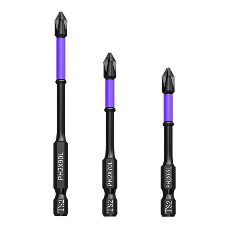 3PCS Magnetic PH2 Non-slip Screwdriver Drill Bit Set 65-90mm