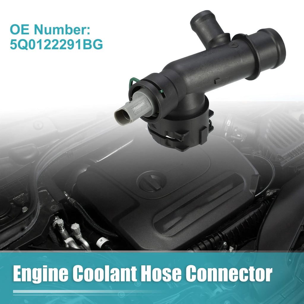 Engine Coolant Hose Connector for Audi A3 2018–2020 Replacement Black