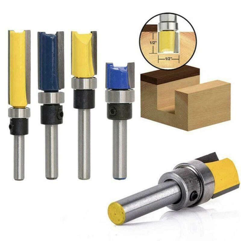 Flush Trim Router Bit for Woodworking (1/4" Shank)
