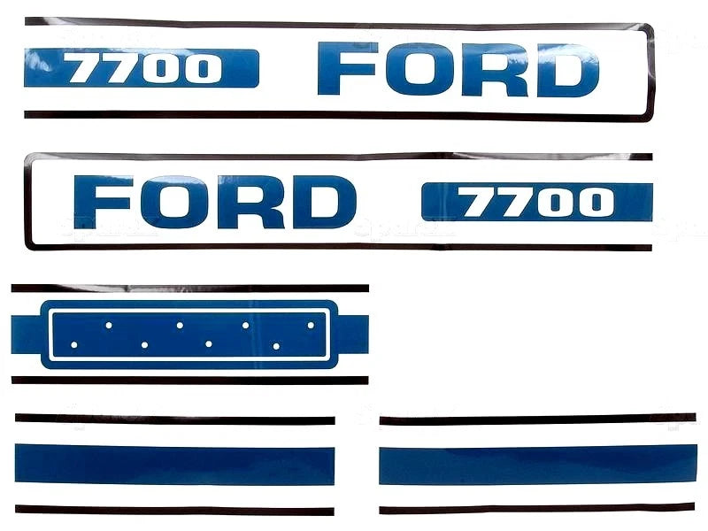 Bonnet Decal Set for Ford 7700 Tractors (1978–1981)