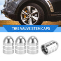 Tire Valve Stem Caps Replacement Set for SUV Bike RV 4pcs (Silver Tone)